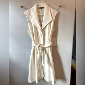 NWT Abbey Glass Ivory Duster/Sleeveless Dress with Belt